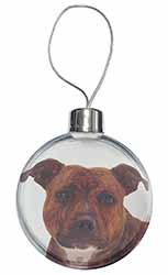 Staffordshire Bull Terrier Dog Christmas Bauble