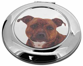 Staffordshire Bull Terrier Dog Make-Up Round Compact Mirror