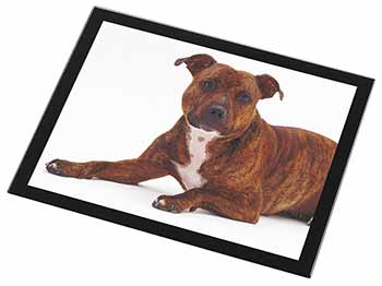 Staffordshire Bull Terrier Dog Black Rim High Quality Glass Placemat