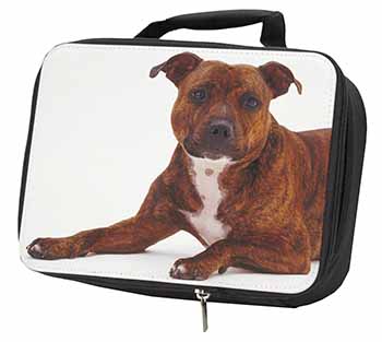 Staffordshire Bull Terrier Dog Black Insulated School Lunch Box/Picnic Bag