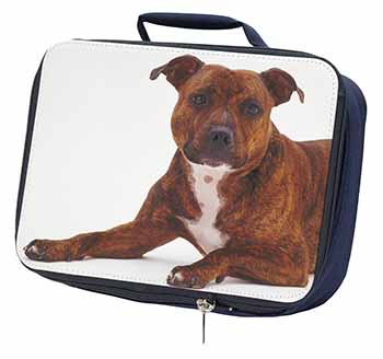 Staffordshire Bull Terrier Dog Navy Insulated School Lunch Box/Picnic Bag