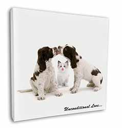 Cocker Spaniel and Kitten -Love Square Canvas 12"x12" Wall Art Picture Print