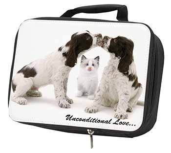 Cocker Spaniel and Kitten -Love Black Insulated School Lunch Box/Picnic Bag