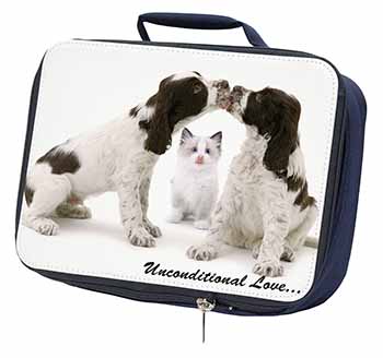 Cocker Spaniel and Kitten -Love Navy Insulated School Lunch Box/Picnic Bag