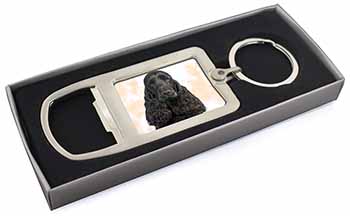 Black Cocker Spaniel Dog Chrome Metal Bottle Opener Keyring in Box