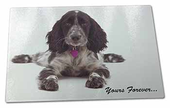 Large Glass Cutting Chopping Board Blue Roan Cocker Spaniel 