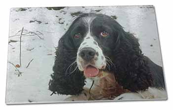 Large Glass Cutting Chopping Board Blue Roan (Black+White) Cocker Spaniel