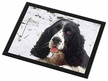 Blue Roan (Black+White) Cocker Spaniel Black Rim High Quality Glass Placemat