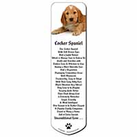 Cocker Spaniel Bookmark, Book mark, Printed full colour