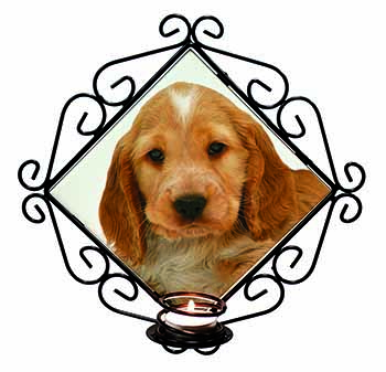 Cocker Spaniel Wrought Iron Wall Art Candle Holder