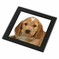 Cocker Spaniel Black Rim High Quality Glass Coaster