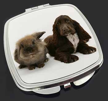 Cute Cocker Spaniel Dog and Rabbit Make-Up Compact Mirror