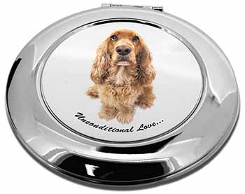 Gold Cocker Spaniel-With Love Make-Up Round Compact Mirror