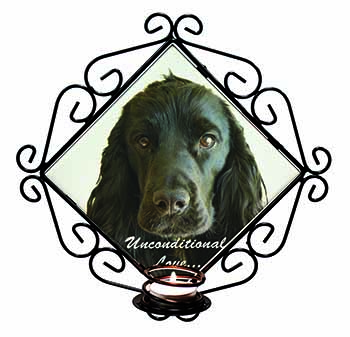 Cocker Spaniel-With Love Wrought Iron Wall Art Candle Holder