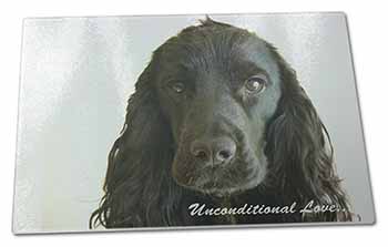 Large Glass Cutting Chopping Board Cocker Spaniel-With Love