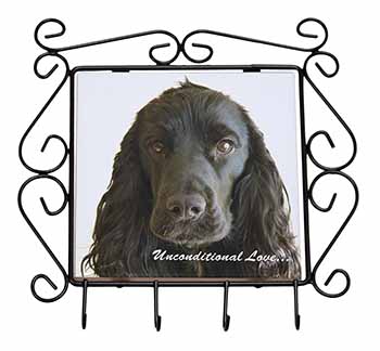 Cocker Spaniel-With Love Wrought Iron Key Holder Hooks