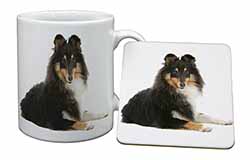 Tri-Col Sheltie Dog Mug and Coaster Set