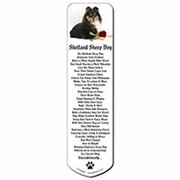 Tri-Col Sheltie with Red Rose Bookmark, Book mark, Printed full colour