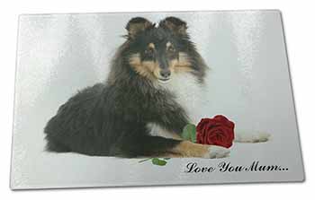 Large Glass Cutting Chopping Board Sheltie+Rose 