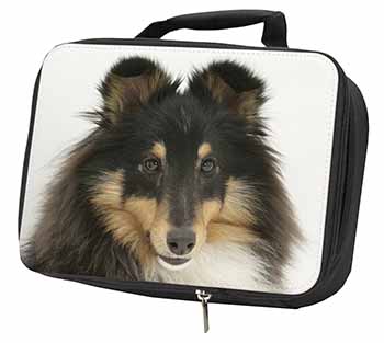 Tri-Colour Shetland Sheepdog Black Insulated School Lunch Box/Picnic Bag