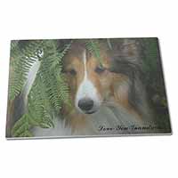 Large Glass Cutting Chopping Board Shetland Sheepdog 