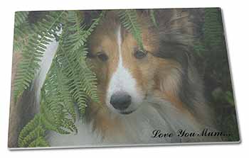 Large Glass Cutting Chopping Board Shetland Sheepdog 