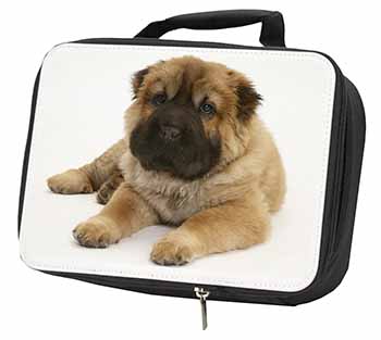 Bear Coated Shar-Pei Puppy Dog Black Insulated School Lunch Box/Picnic Bag