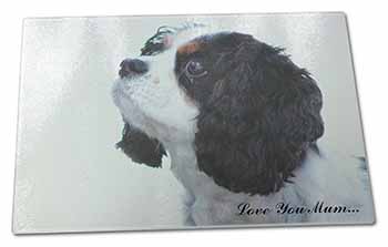 Large Glass Cutting Chopping Board Tri King Charles Spaniel 