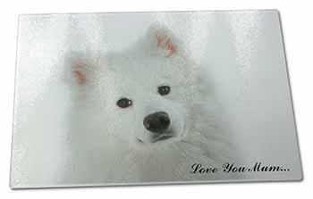 Large Glass Cutting Chopping Board Samoyed Dog 