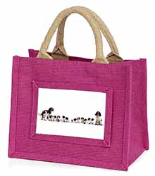 Springer Spaniel Dogs Little Girls Small Pink Jute Shopping Bag