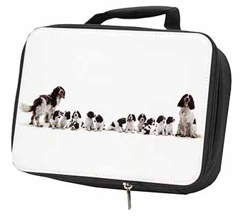 Springer Spaniel Dogs Black Insulated School Lunch Box/Picnic Bag