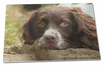 Large Glass Cutting Chopping Board Springer Spaniel 