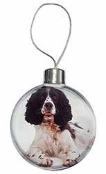 Black and White Springer Spaniel Christmas Bauble