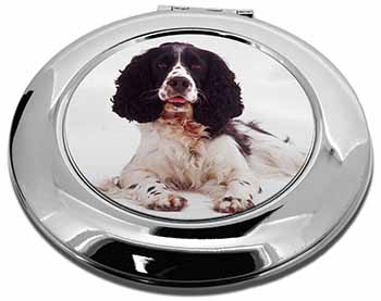 Black and White Springer Spaniel Make-Up Round Compact Mirror