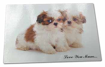 Large Glass Cutting Chopping Board Shih-Tzu 