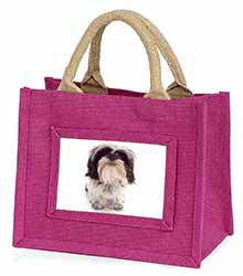 Shih-Tzu Dog Little Girls Small Pink Jute Shopping Bag