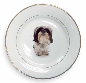 Shih-Tzu Dog Gold Rim Plate Printed Full Colour in Gift Box