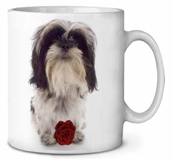 Cute Shih Tzu Dog with Rose Ceramic Coffee Mug/Tea Cup