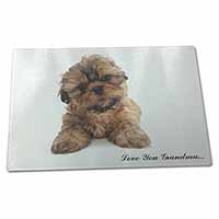 Large Glass Cutting Chopping Board Shih-Tzu Dog 