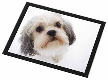 Cute Shih-Tzu Dog Black Rim High Quality Glass Placemat