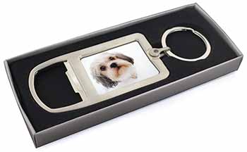 Cute Shih-Tzu Dog Chrome Metal Bottle Opener Keyring in Box