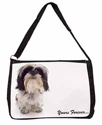 Shih Tzu Dog-Love Large Black Laptop Shoulder Bag School/College