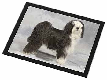 Tibetan Terrier Dog Black Rim High Quality Glass Placemat