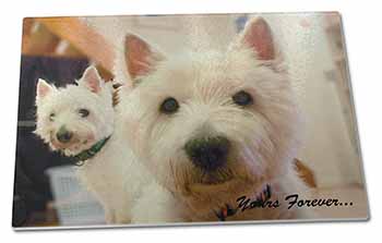 Large Glass Cutting Chopping Board Westie Dog 