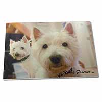 Large Glass Cutting Chopping Board Westie Dog 