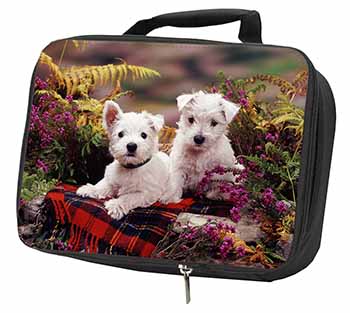 West Highland Terriers Black Insulated School Lunch Box/Picnic Bag