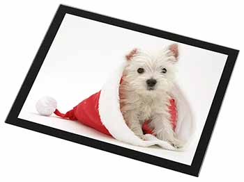 West Highland Terrier Dog Black Rim High Quality Glass Placemat