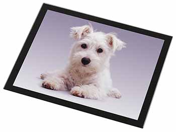 West Highland Terrier Dog Black Rim High Quality Glass Placemat