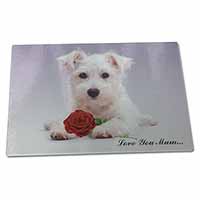 Large Glass Cutting Chopping Board Westie+Rose 