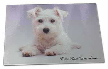 Large Glass Cutting Chopping Board Westie Dog 